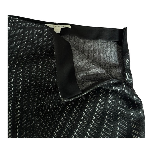 Diane Von Furstenberg Mae Skirt Wool Blend Black & White Skirt Size 8 Career - Picture 6 of 14
